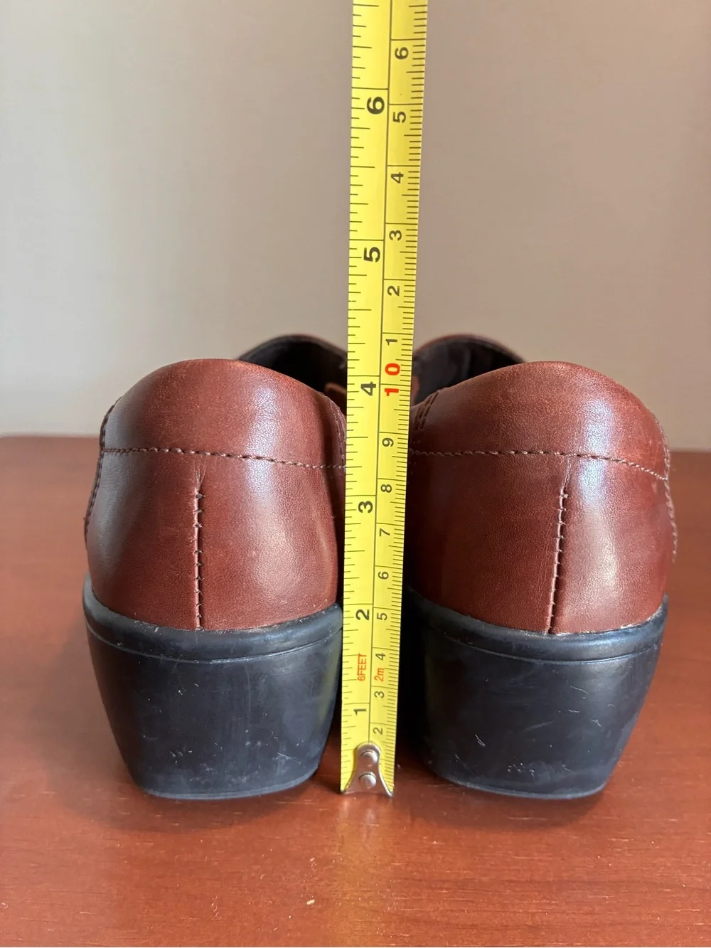 Clarks Bendables Brown Leather Side Zipper Slip-on Shoes Women’s Size 9.5